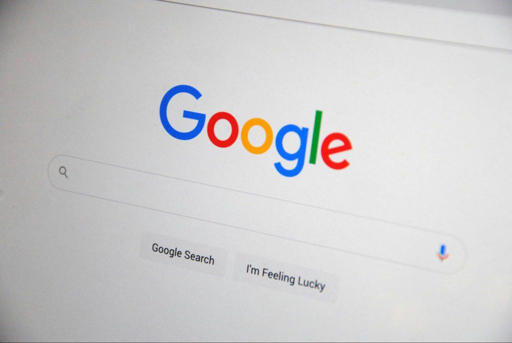 A photo of Google’s search interface.
